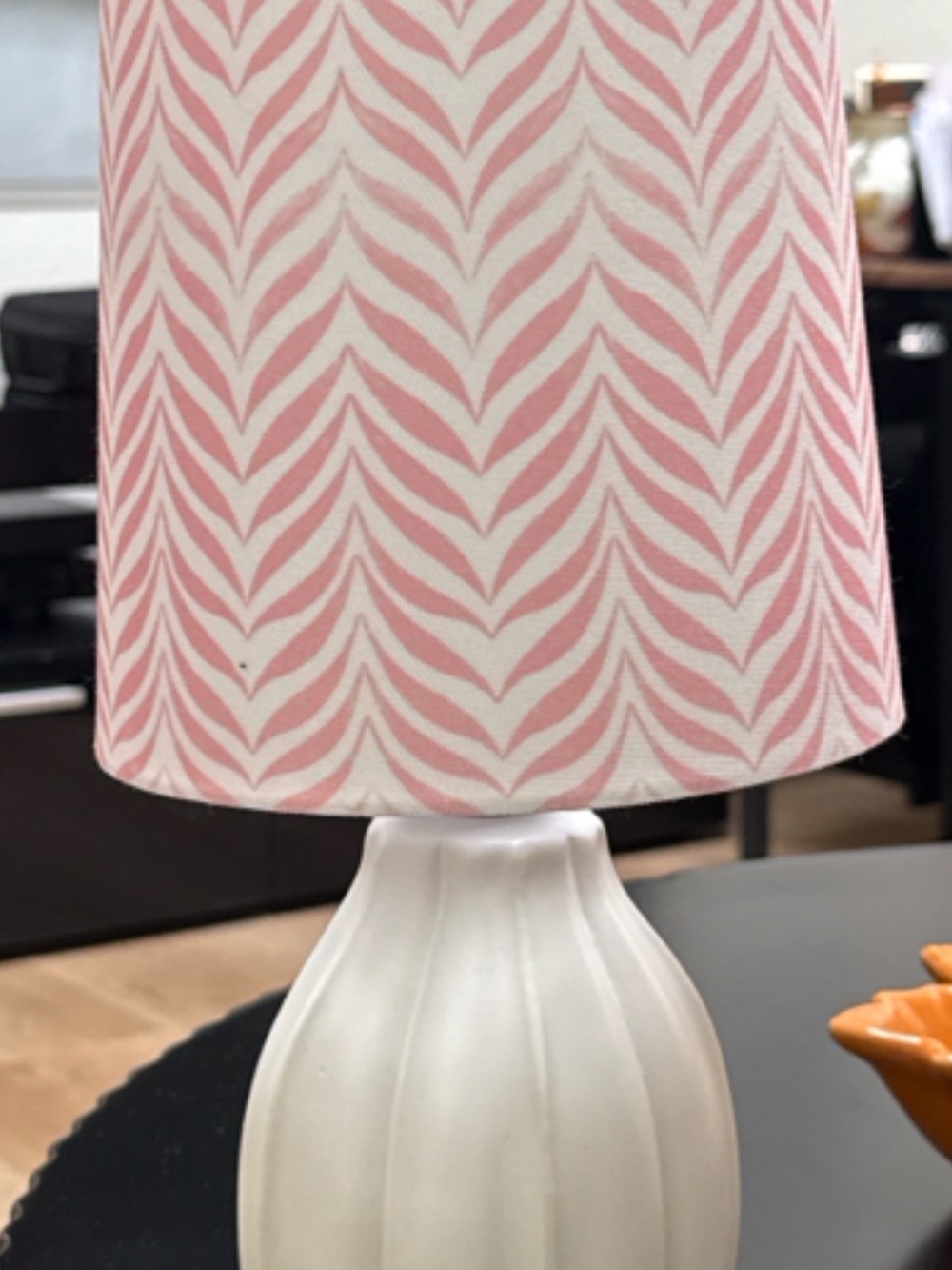 Pink Patterned Shade Table Lamp by